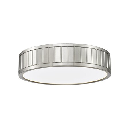 Z-Lite Madison Flush Mount, 1-Light, 12.5 In.W x 3 In.H, Brushed Nickel/Frosted 1005F12-BN-LED